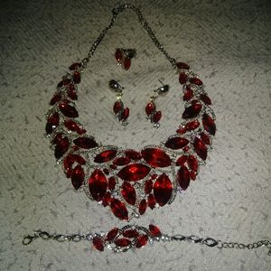 Necklace, earrings, bracelet, and ring set